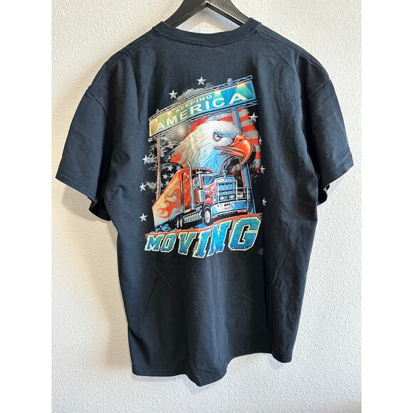 American Trucker Keeping America Moving Semi Eagle Graphic T-Shirt Adult Size XL - Picture 2 of 5